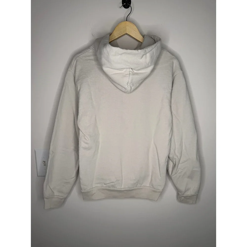 SANA Detroit Skeleton Logo Hoodie Off White Cream Size Small Streetwear Pullover